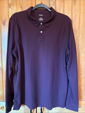 Maroon Sonoma Men's Long-Sleeve Polo Shirt